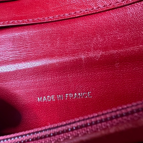 CHANEL Rare Deep Red Patent Leather w/ Silver CC Logo Bifold Organizer Wallet - Picture 3 of 10